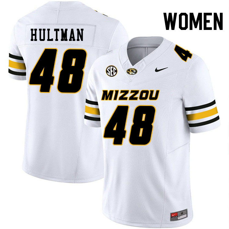 Women #48 Brady Hultman Missouri Tigers College Football Jerseys Stitched-White